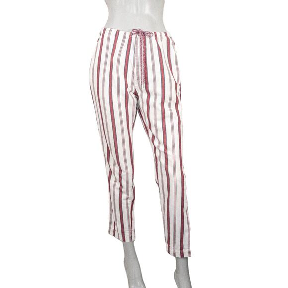 ZADIG & VOLTAIRE Women's White and Red Striped Raye Pants Drawstring size 38 - Picture 1 of 10
